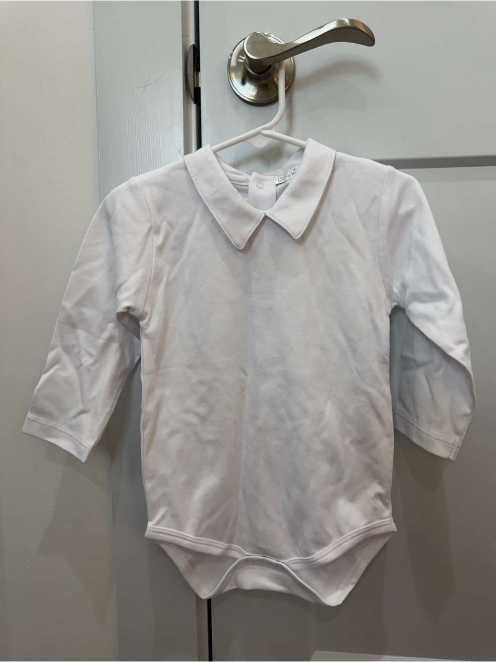 Kissy Kissy White Long-Sleeve Collared Baby Bodysuit